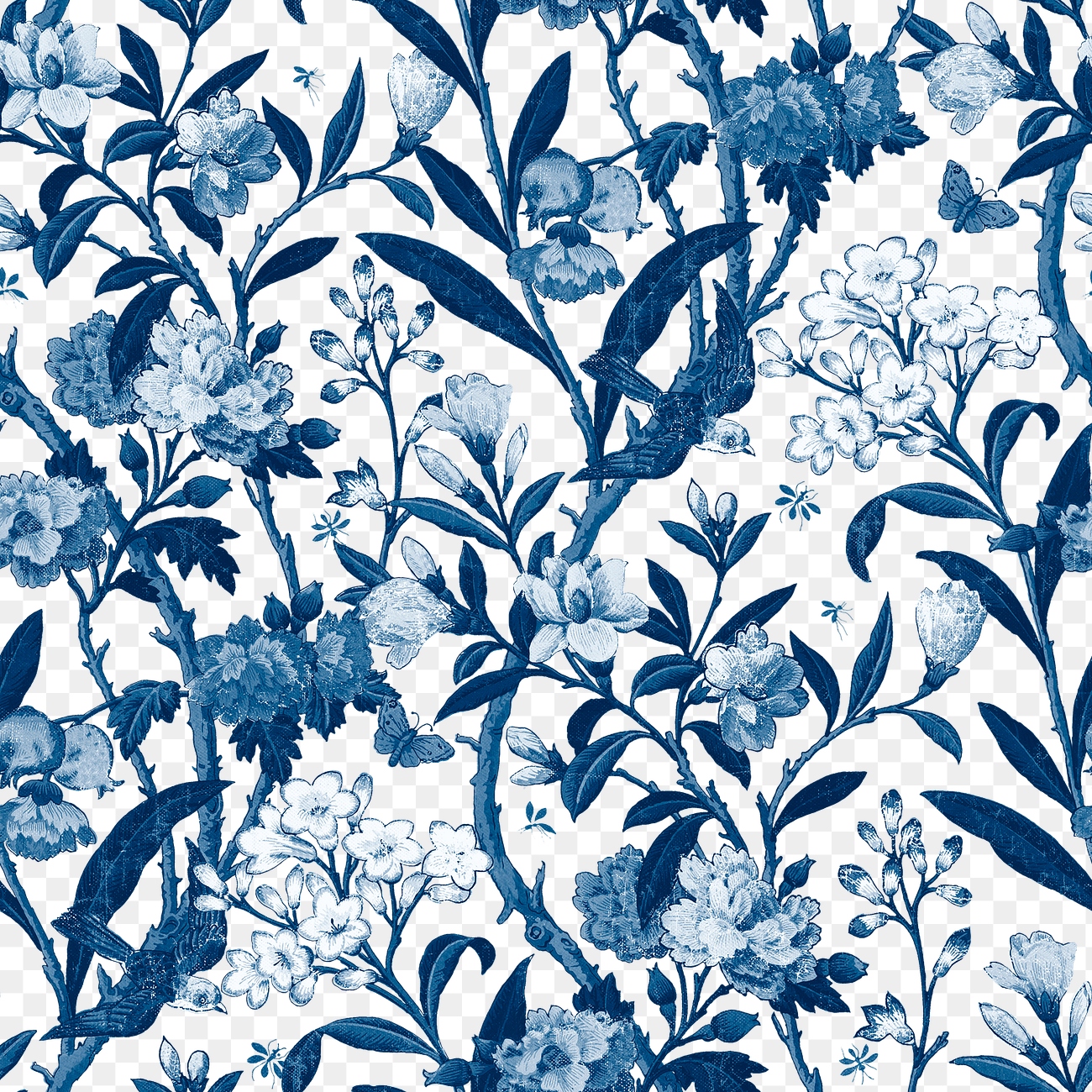 Png blue floral pattern transparent | Premium PNG - rawpixel