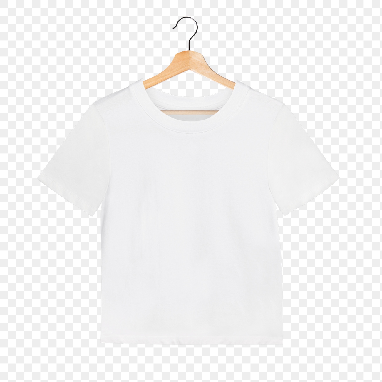 PNG white t-shirt mockup wooden | Premium PNG Sticker - rawpixel