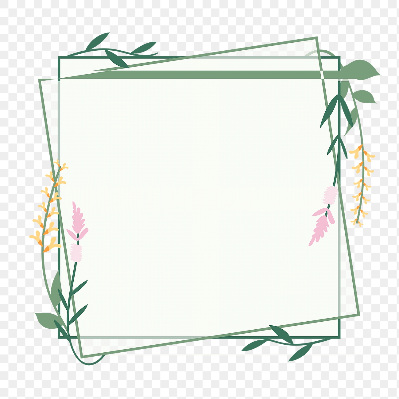 Png floral frame decorated with wildflower | Premium PNG Sticker - rawpixel