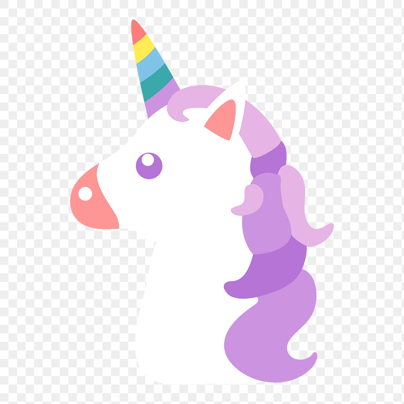 Cute unicorn with rainbow horn | Premium PNG Sticker - rawpixel