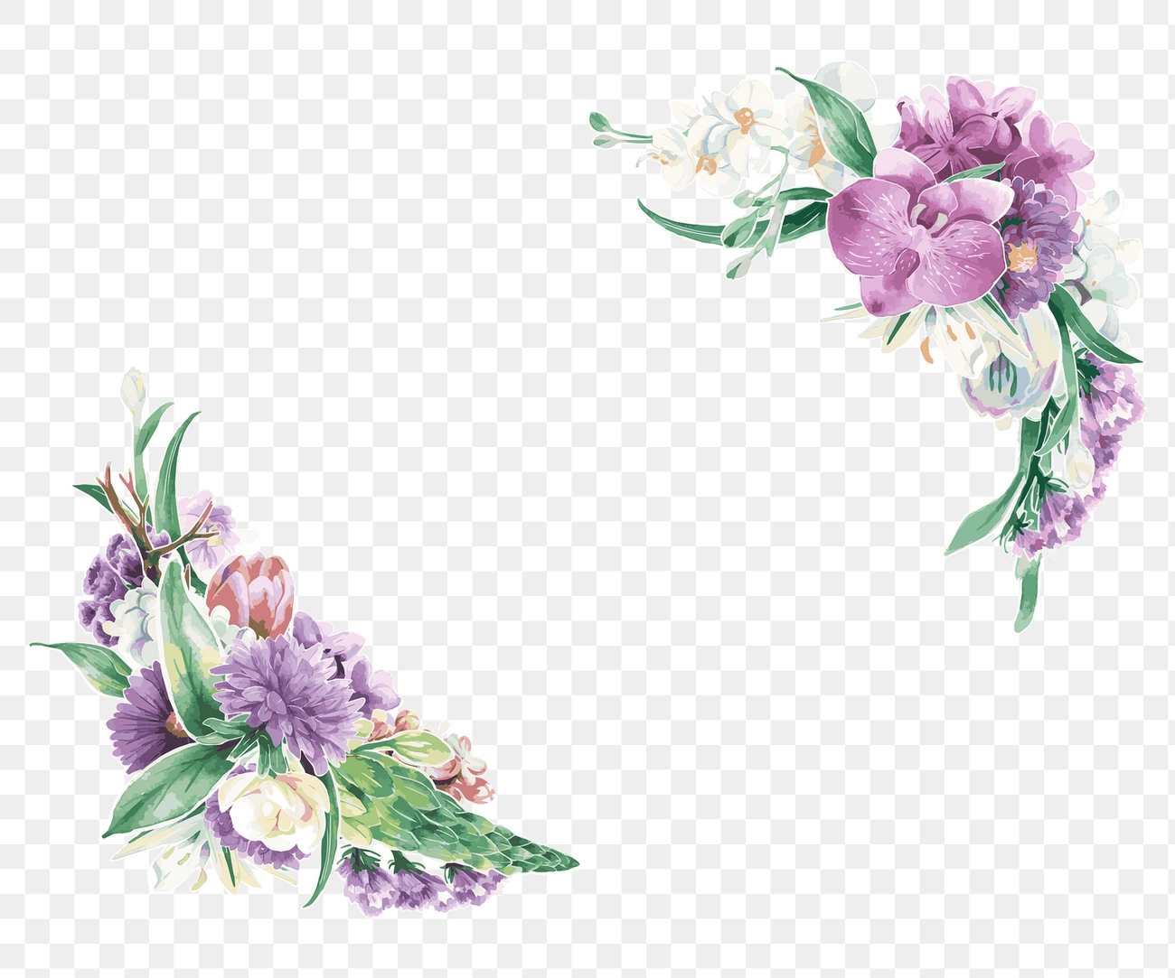 Purple flower png frame sticker, | Premium PNG - rawpixel