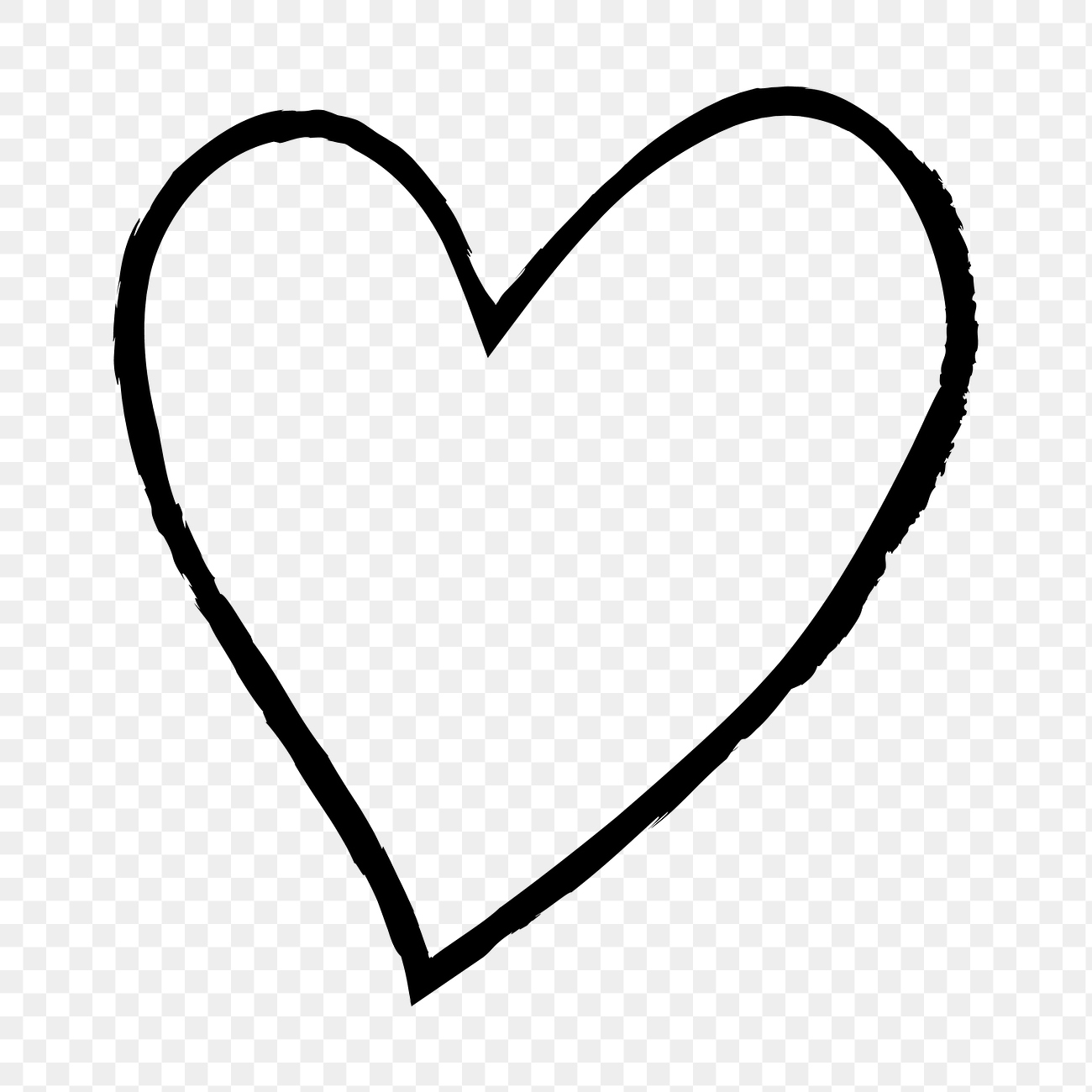 Png heart doodle icon, simple | Premium PNG - rawpixel