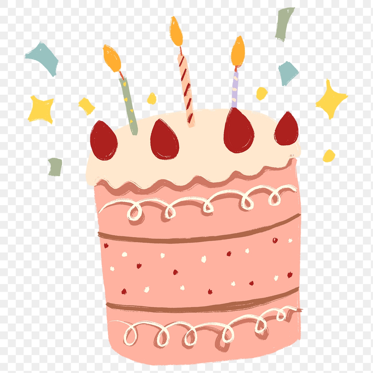 Cute birthday cake PNG sticker | Premium PNG Sticker - rawpixel