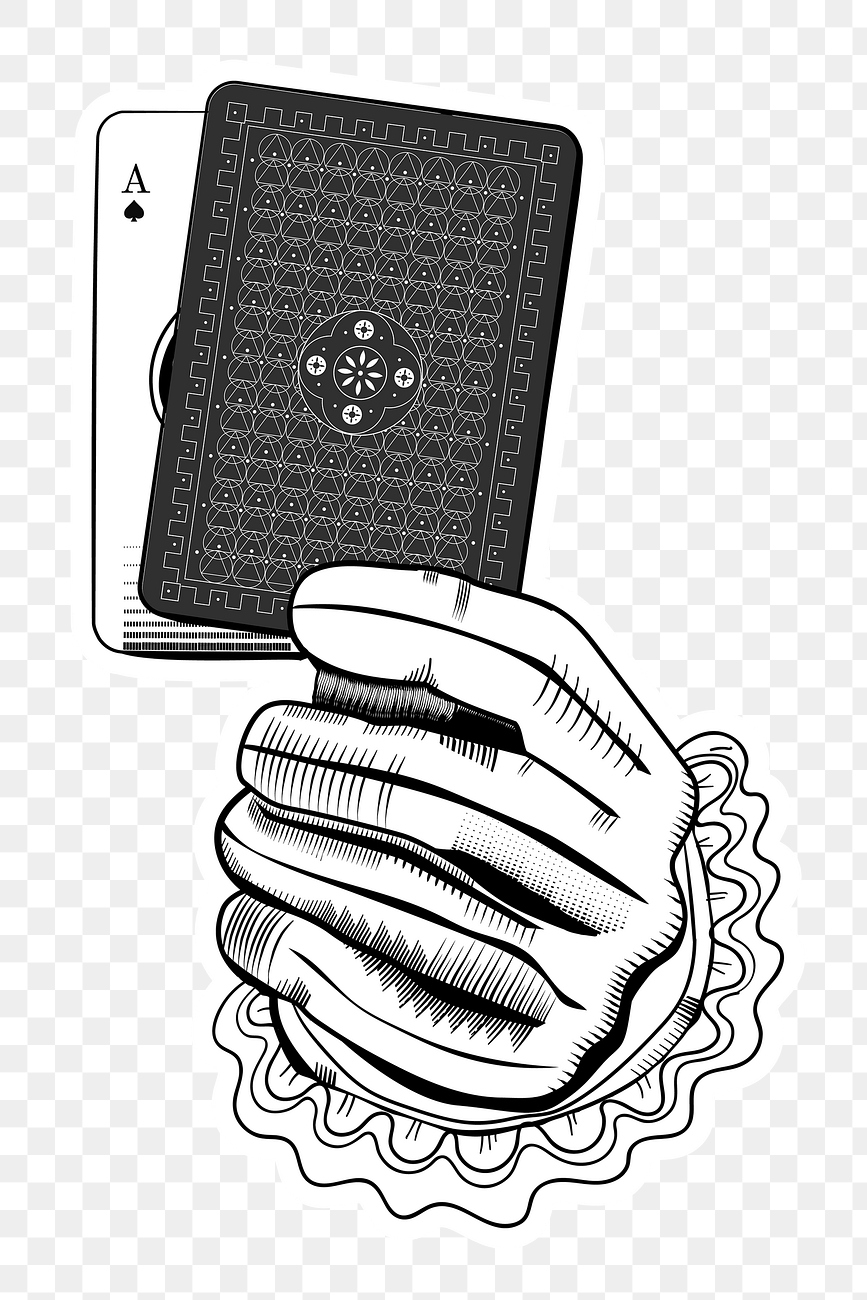 Spade ace card holding hand Free PNG Sticker rawpixel
