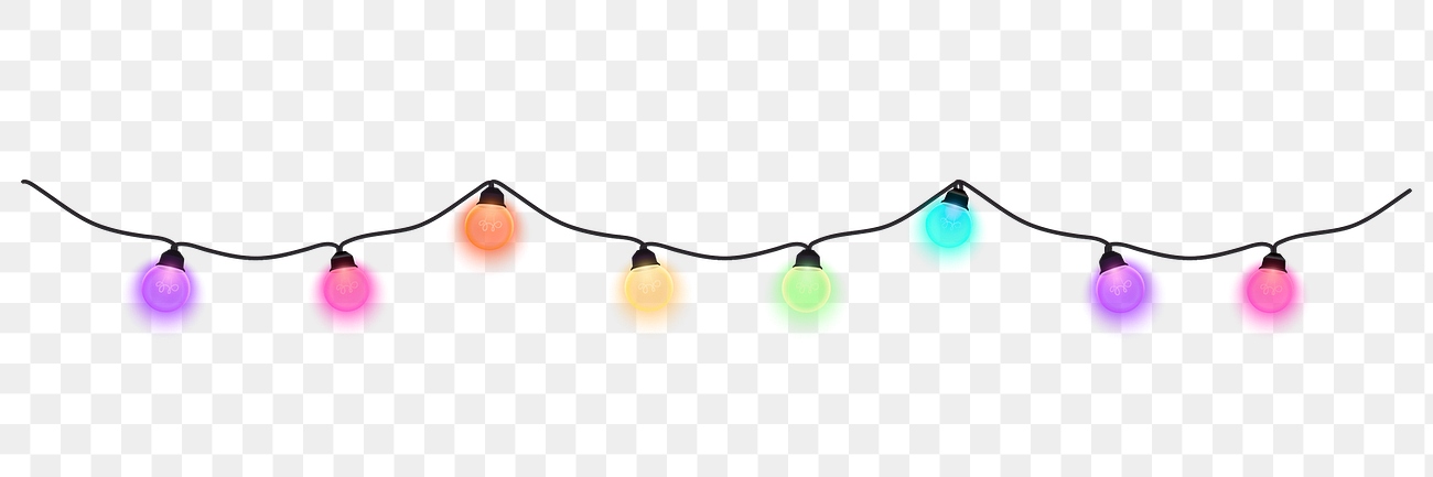 Christmas light border clipart, colorful | Premium PNG - rawpixel