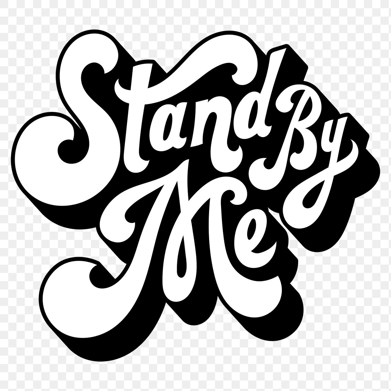 Black and white stand me Premium PNG Sticker rawpixel