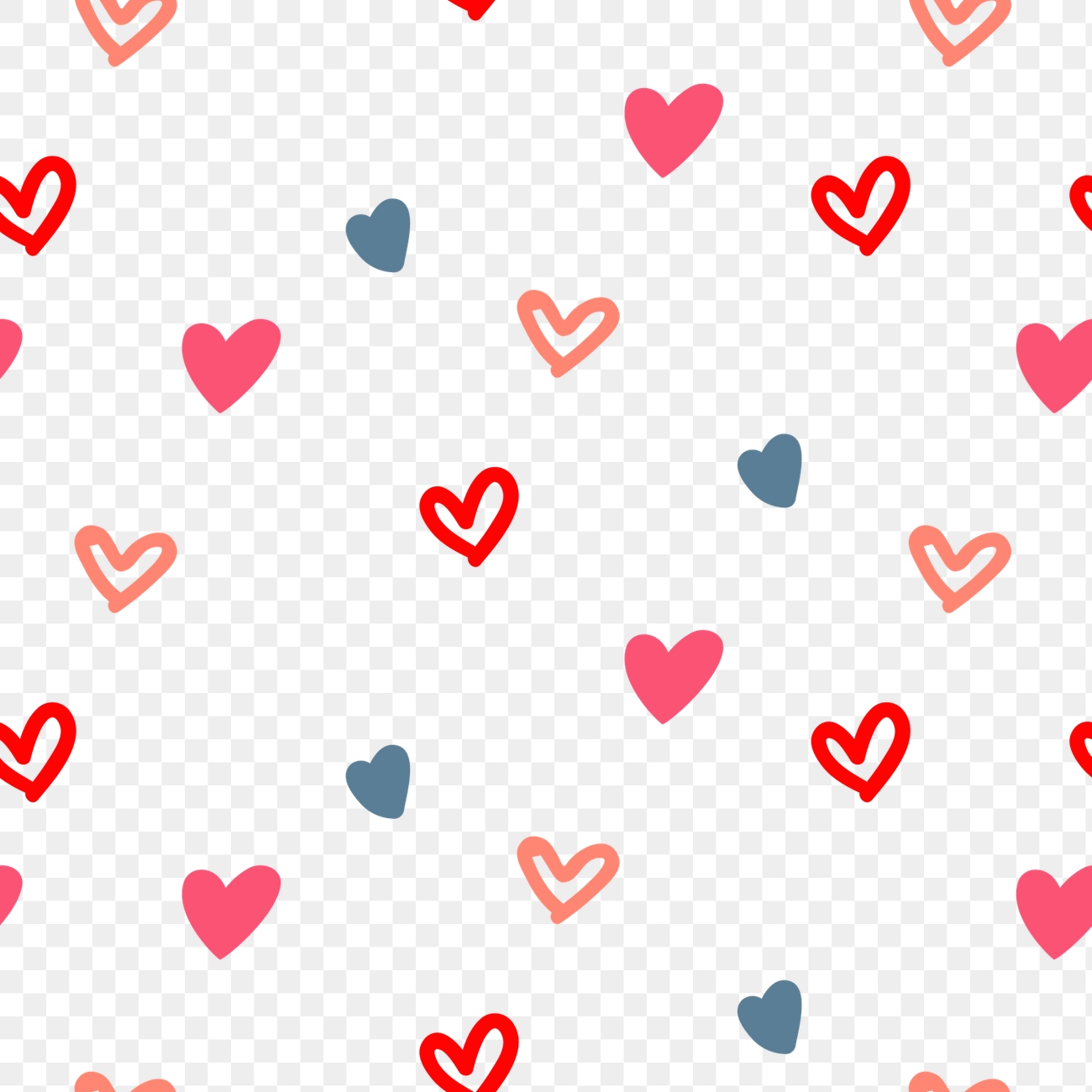 Cute colorful hearts pattern png | Premium PNG - rawpixel