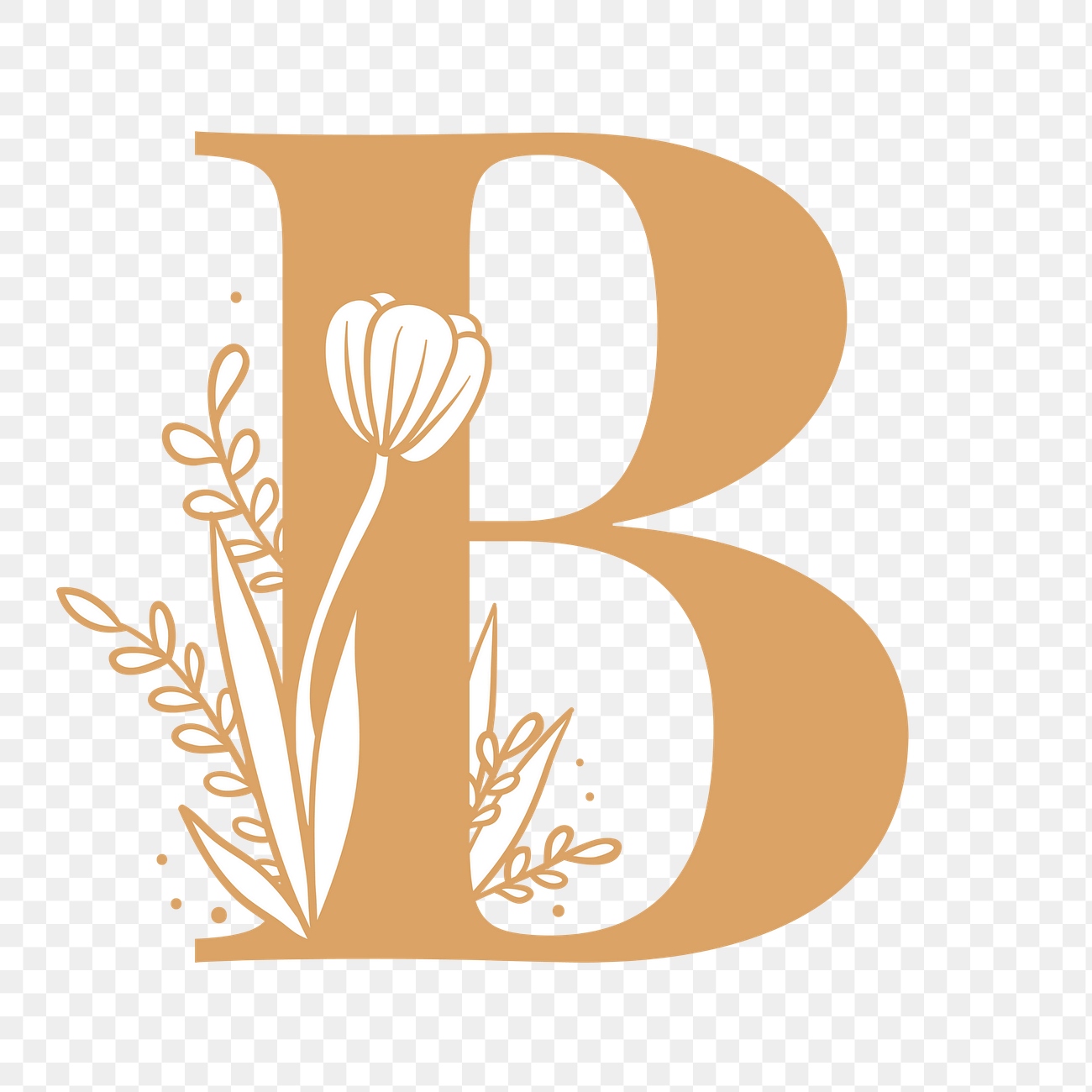 Letter B Script Png Floral | Premium PNG Sticker - Rawpixel