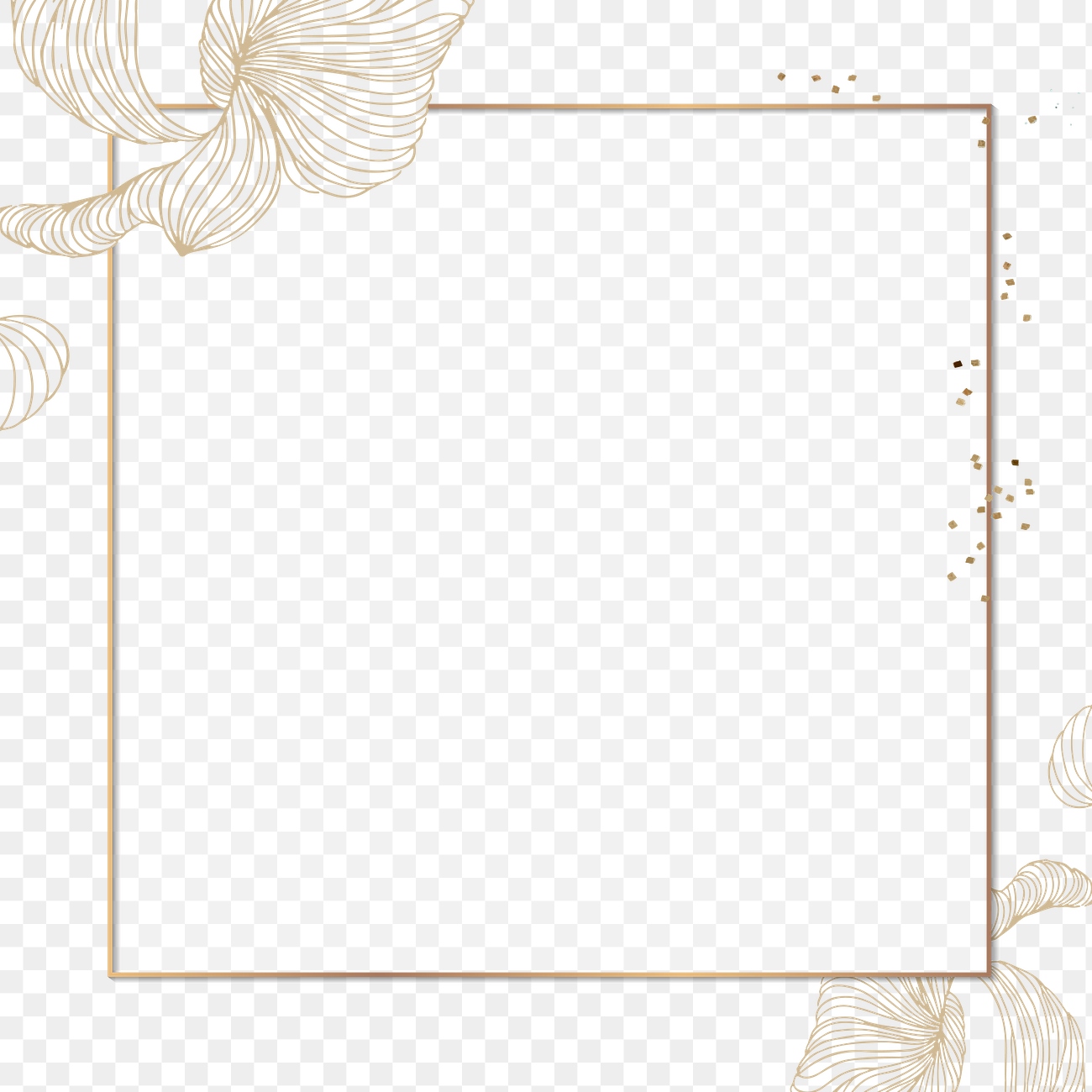 Golden floral square frame social | Premium PNG - rawpixel