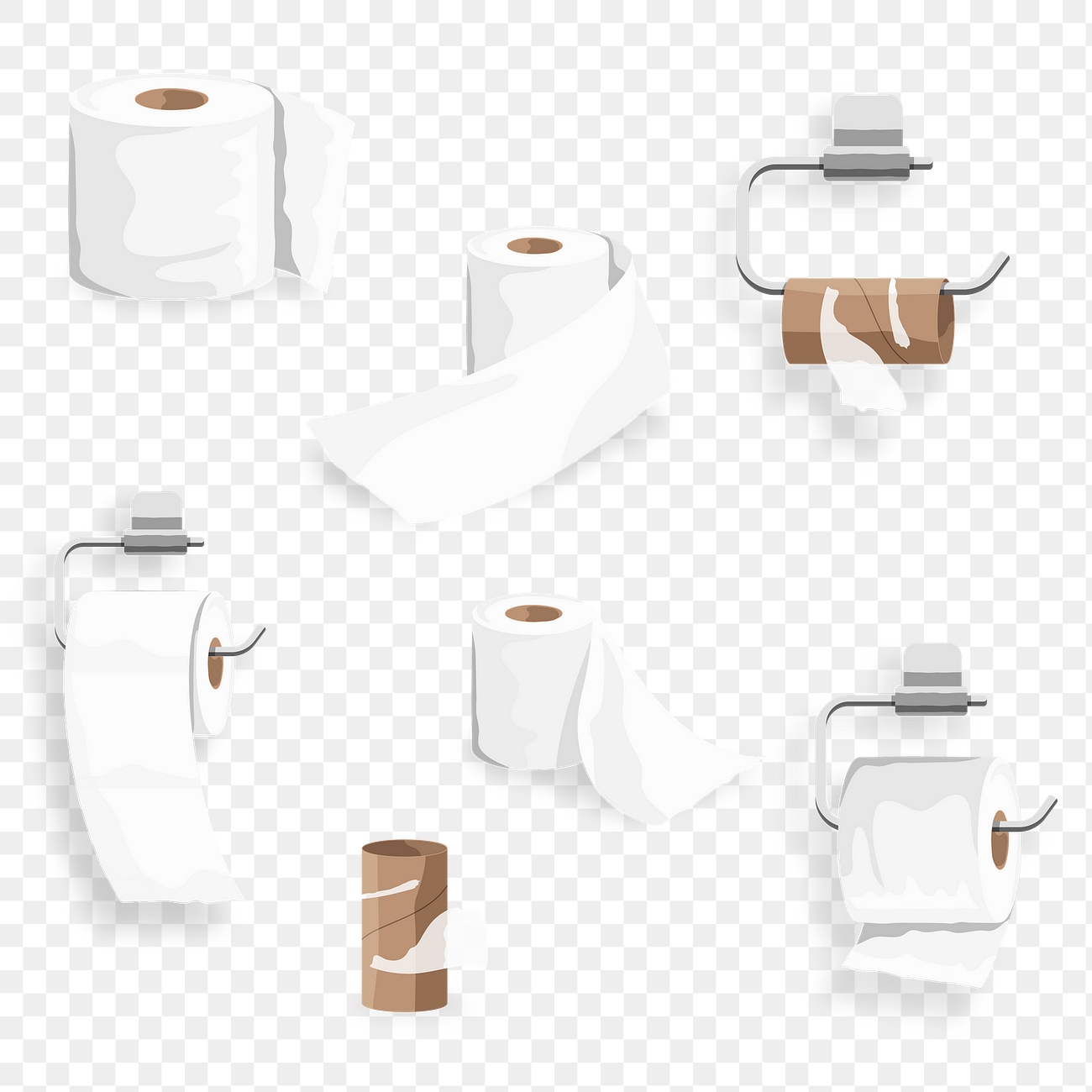 Toilet tissue roll set element Free PNG rawpixel