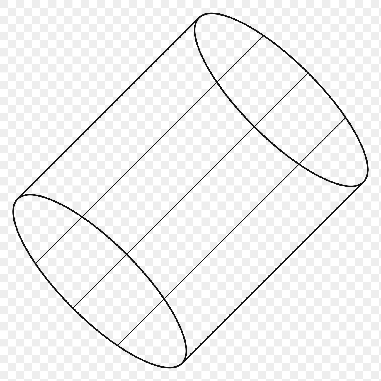3D cylindrical shape outline design Free PNG Sticker rawpixel
