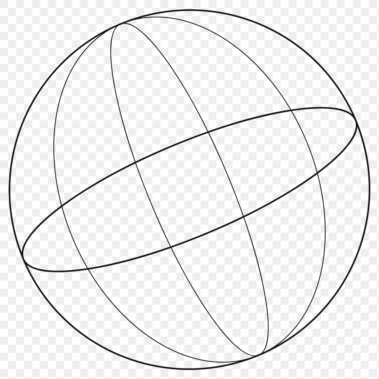 3D sphere outline design element | Free PNG Sticker - rawpixel