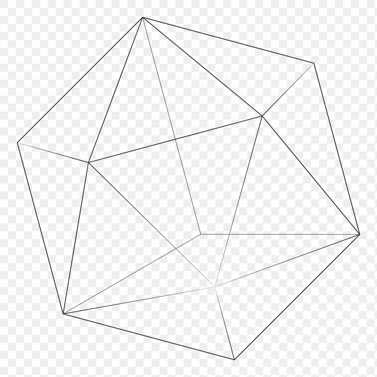 Black 3d Icosahedron Design Element 