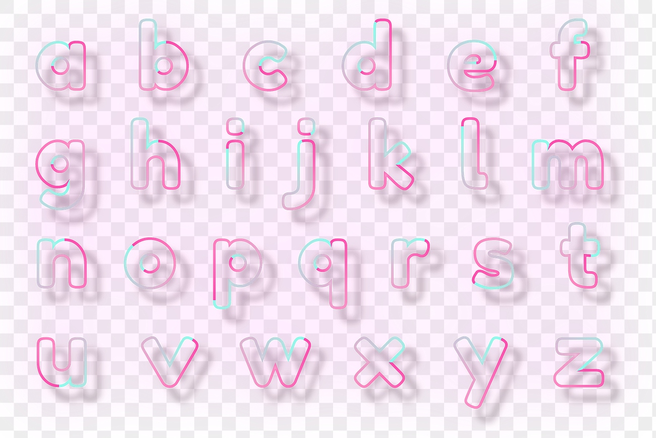 Alphabet png pink neon font | Premium PNG - rawpixel