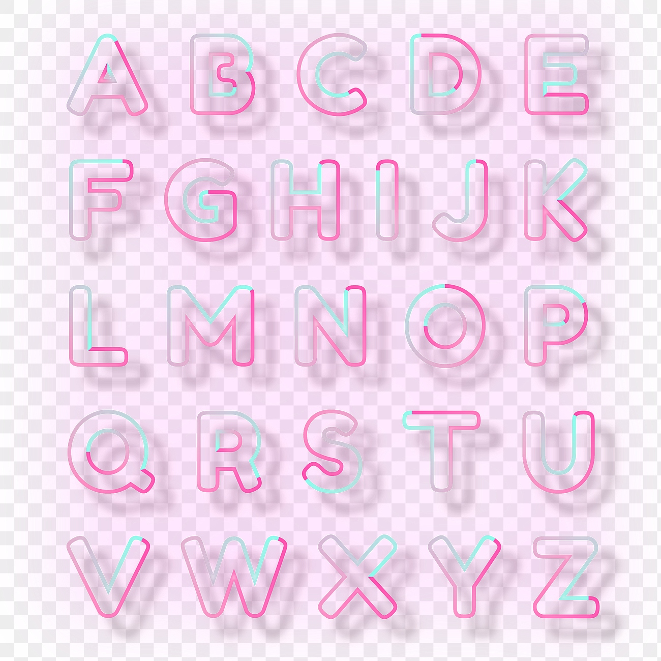 Pink neon font png alphabet | Premium PNG - rawpixel