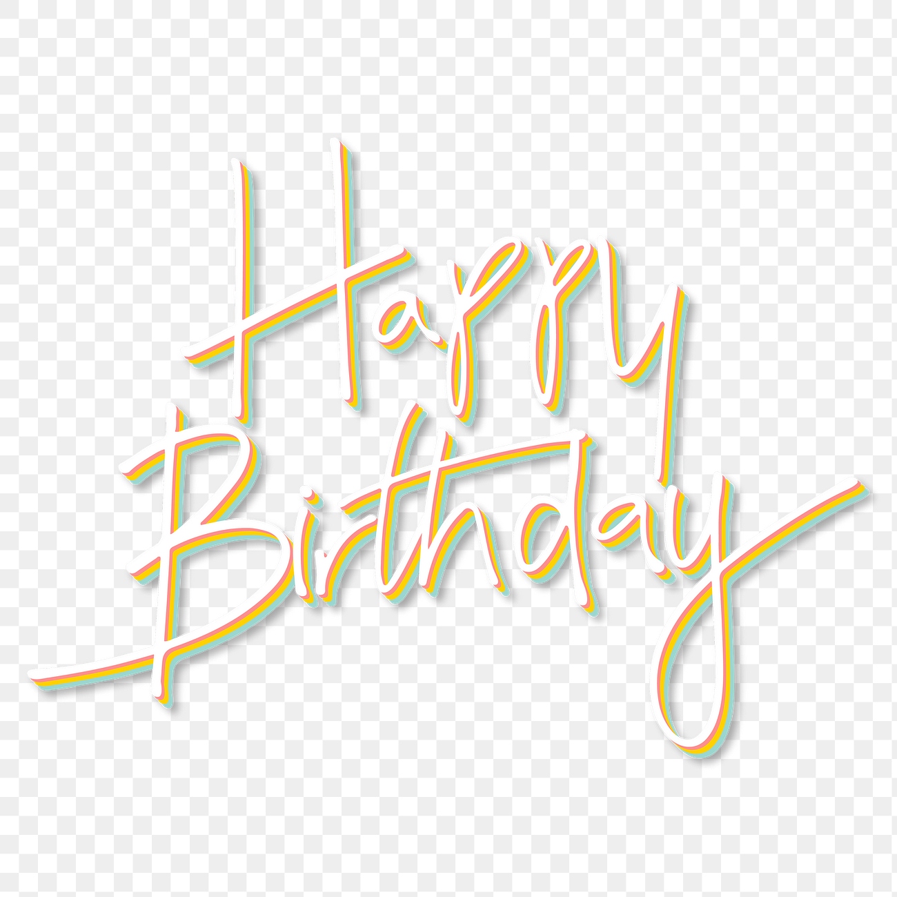 Happy birthday typography transparent png | Premium PNG Sticker - rawpixel