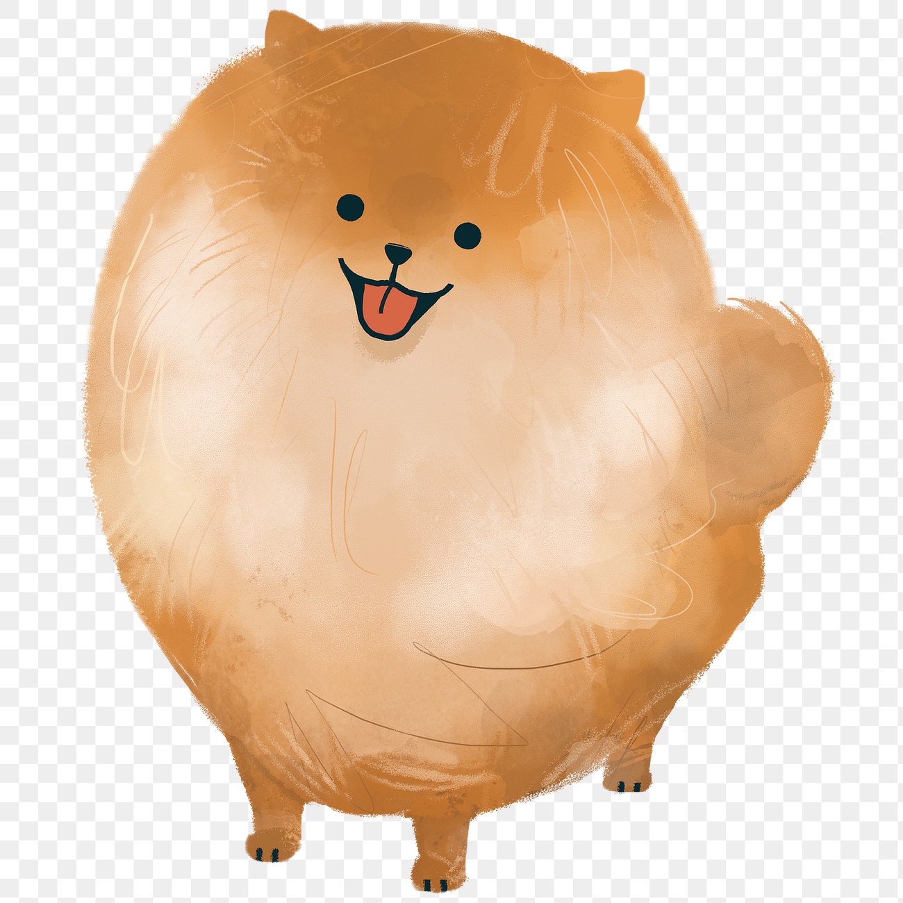 Fluffy watercolor Pomeranian transparent png | Premium PNG Sticker ...