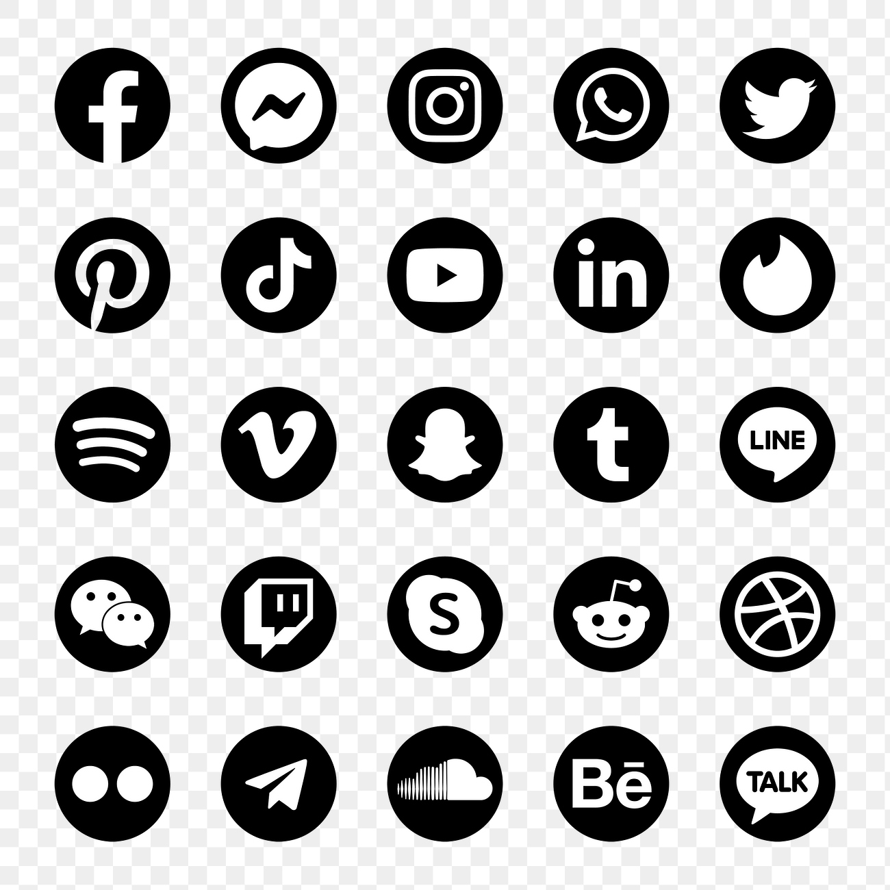 Png Social Media Icons Set Free Png Rawpixel