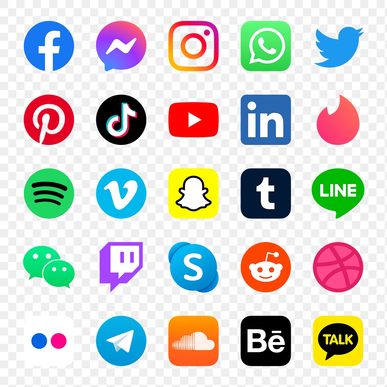 Png Social Media Icons Set 