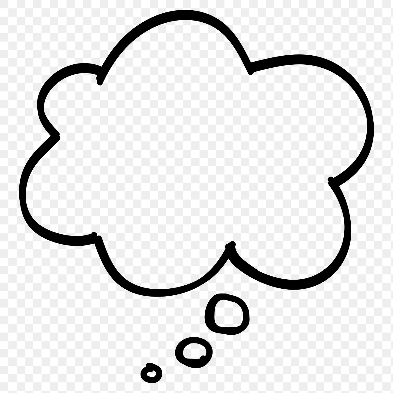 Thought balloon black png doodle | Premium PNG Sticker - rawpixel