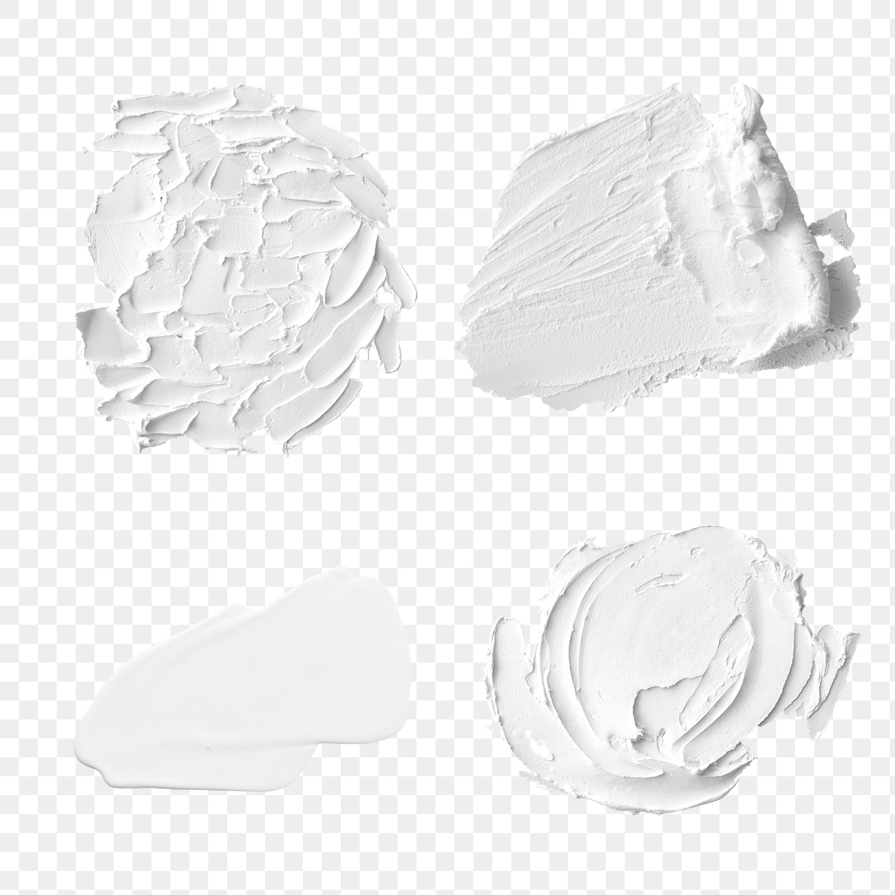 White acrylic paint stroke design element set Free stock illustration