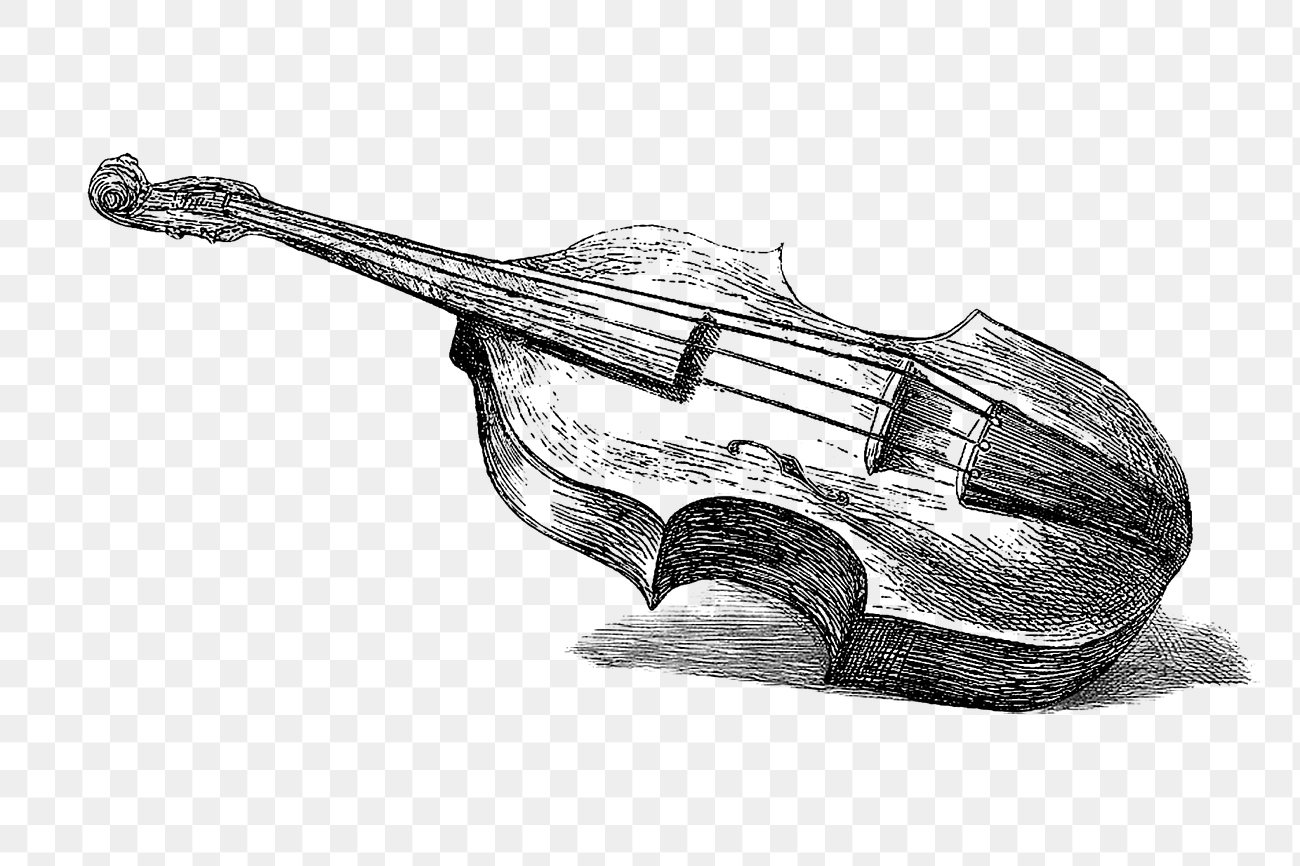 Vintage violin illustration transparent png | Premium PNG Sticker