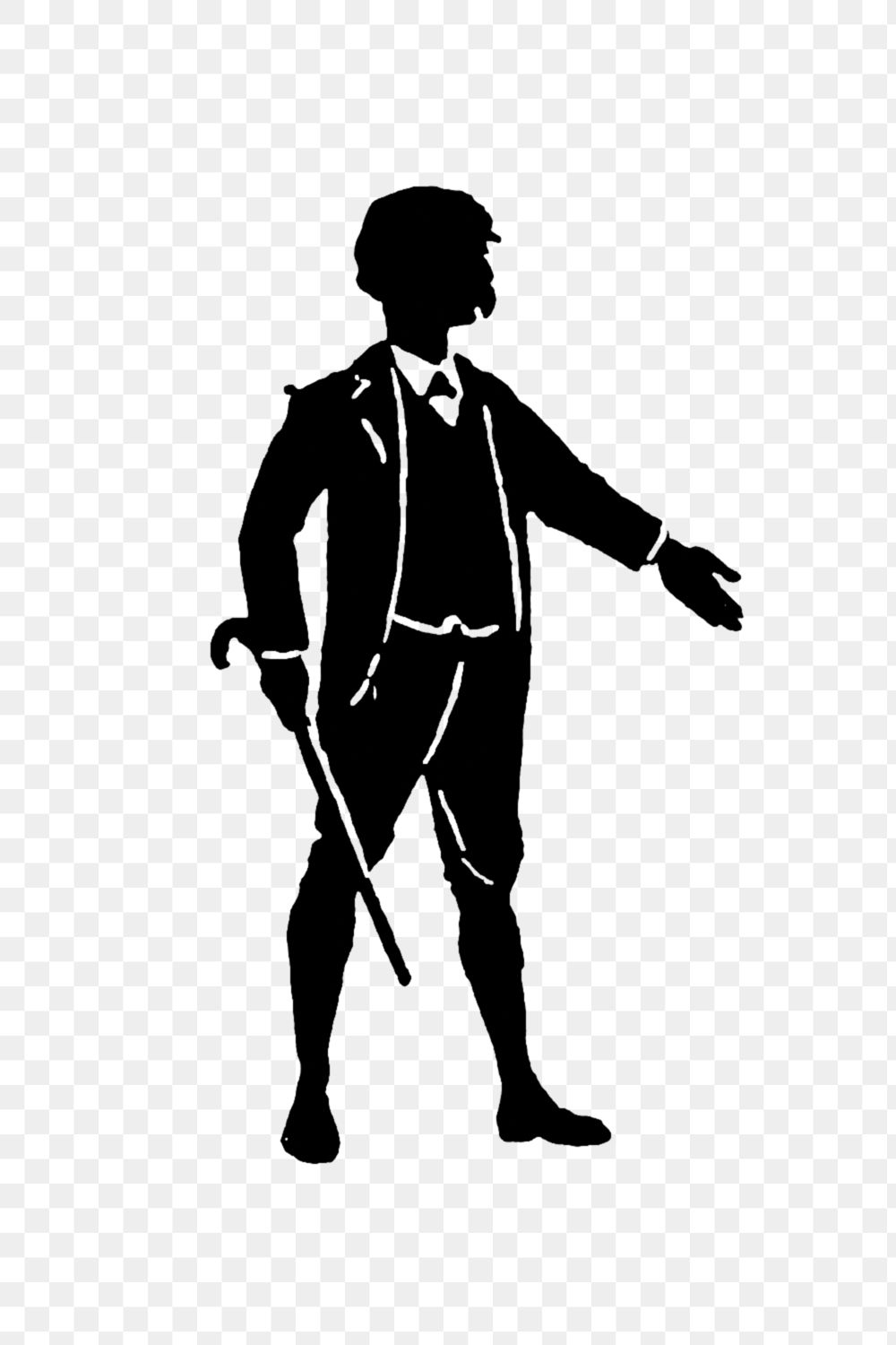 Drawing of a gentleman silhouette | Free PNG Sticker - rawpixel