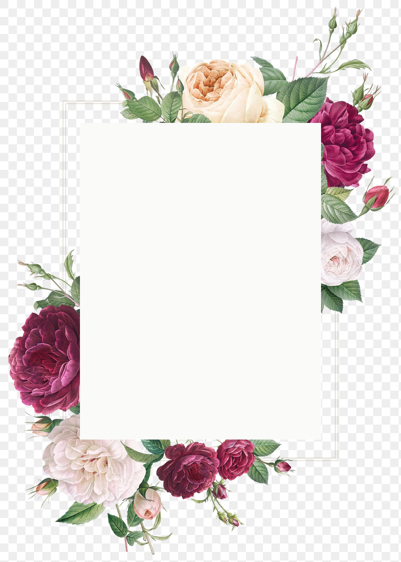 Download Floral design wedding invitation mockup | Royalty free stock transparent png - 581116