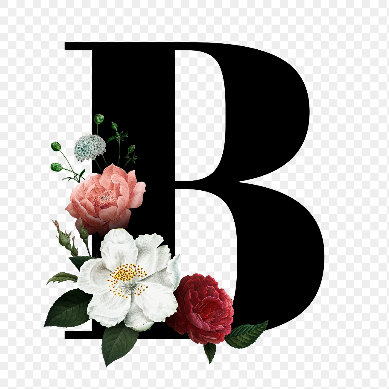 Floral Letter B Font