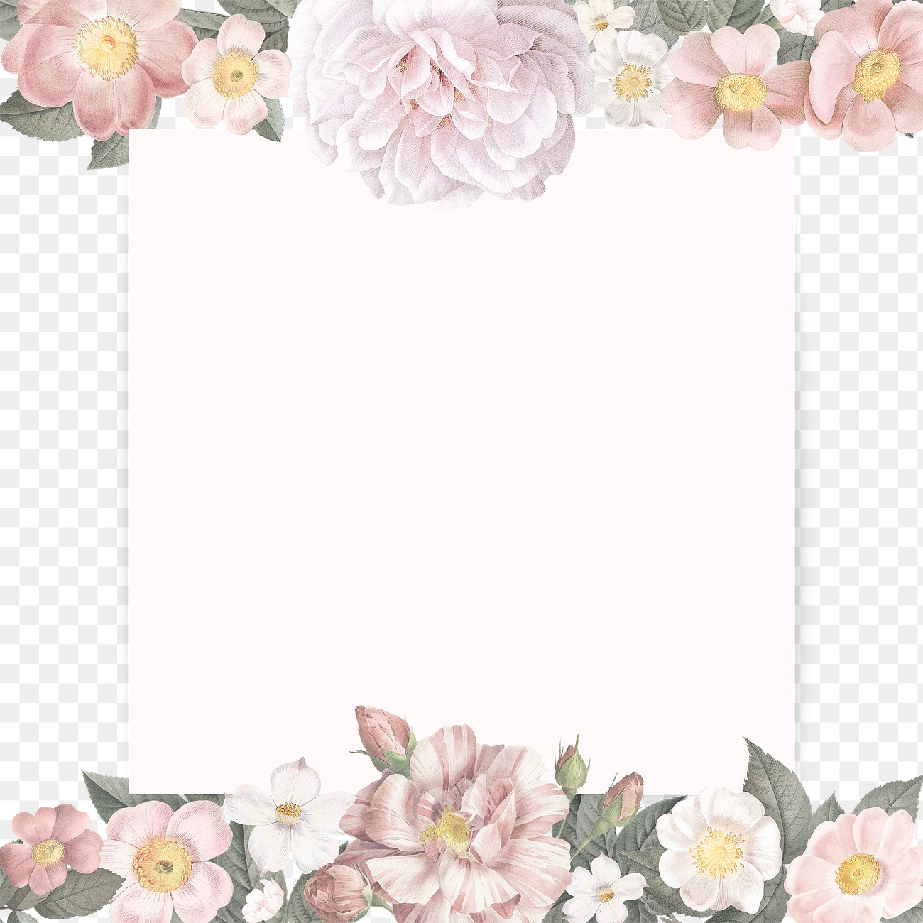  Feminine  flowers border 