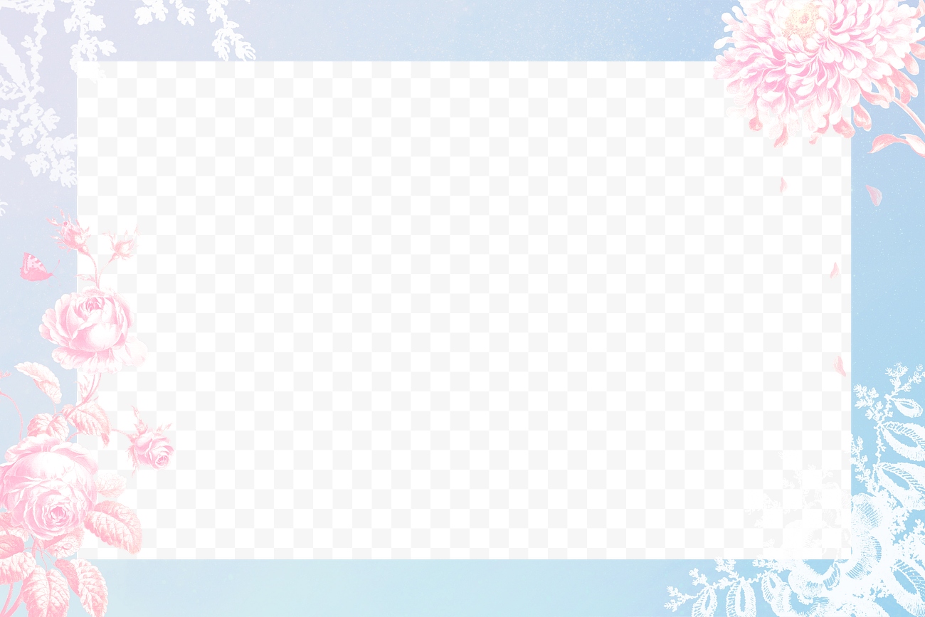 Vintage pink floral frame on blue and pink… Free stock illustration