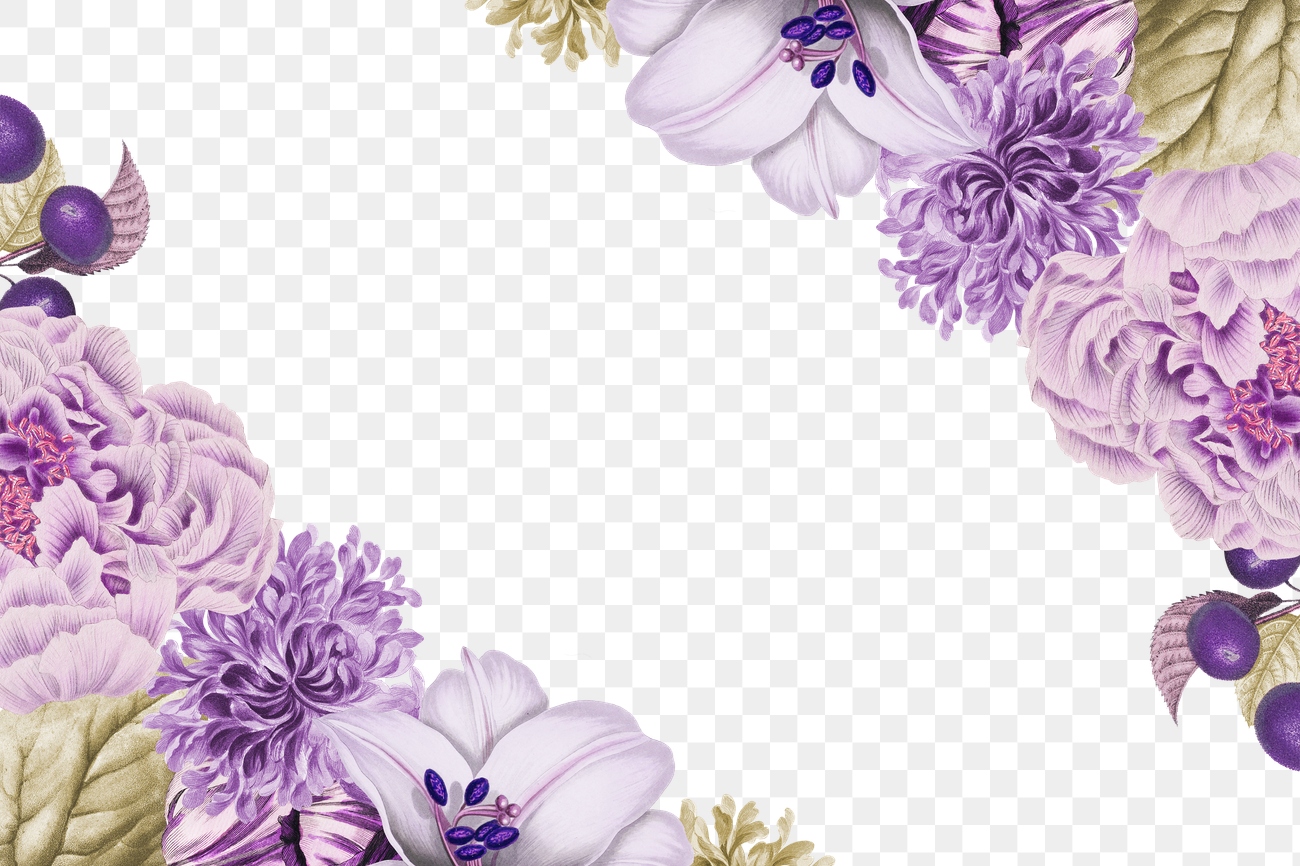 Vintage purple floral frame design | Free PNG Sticker - rawpixel