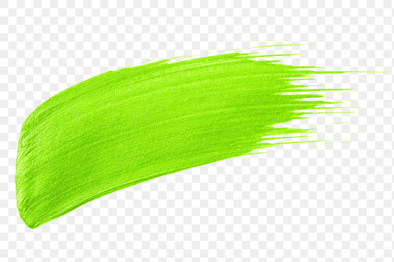 Electric neon lime green paint brush stroke