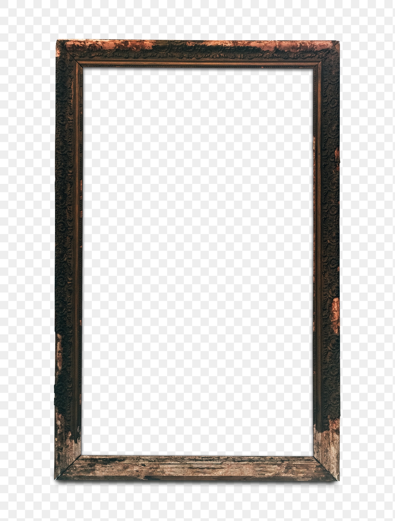 Grunge wooden picture frame transparent | Free PNG Mockup - rawpixel