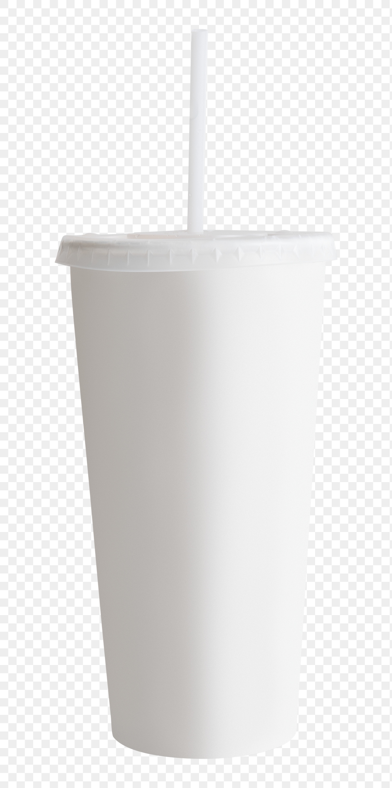 white plastic cups with lids and straws