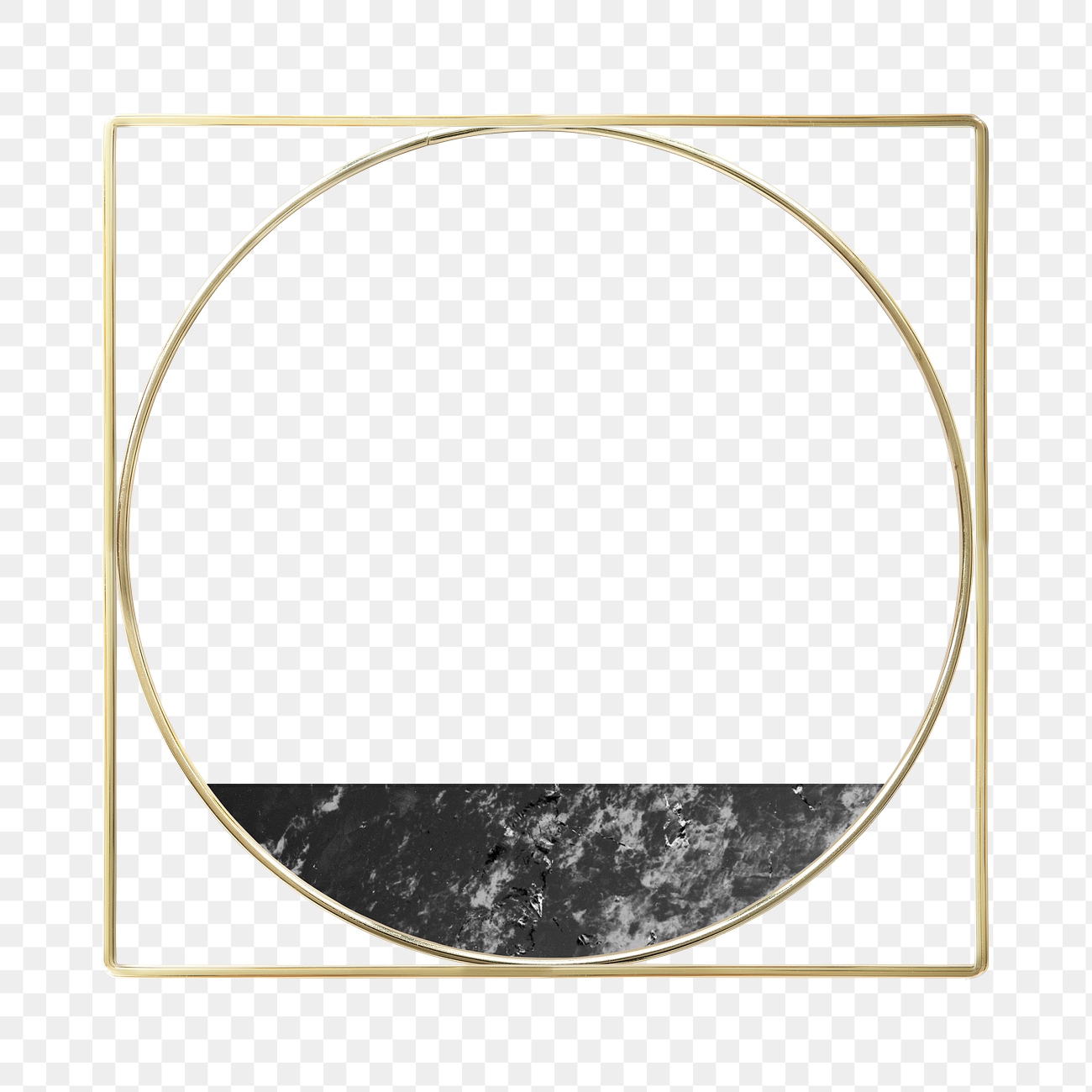 Gold framed mirror png