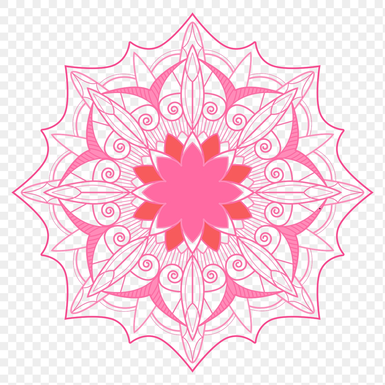 Pink arabesque patterned design element transparent png | Free ...