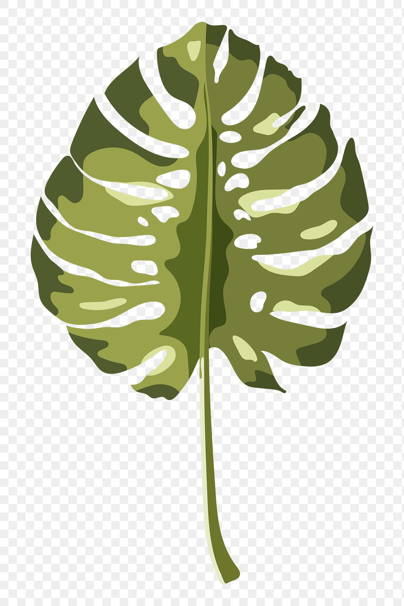 Green monstera leaf design element | Free PNG Sticker - rawpixel