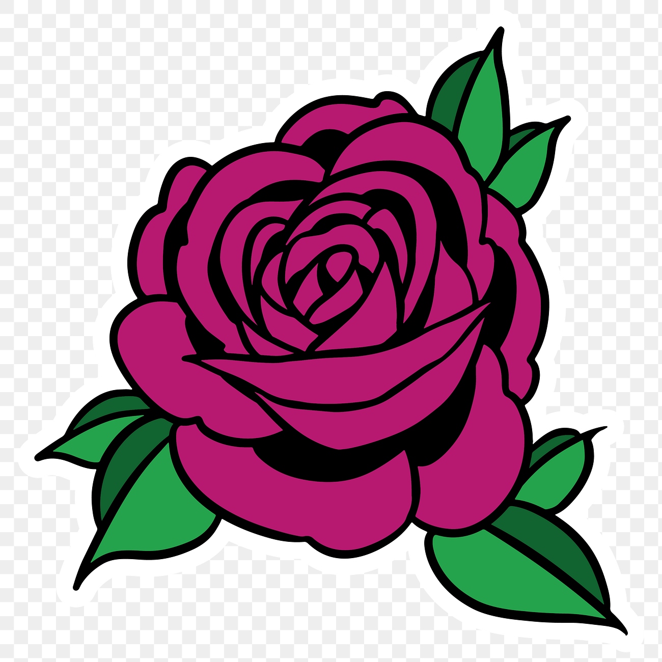 Purple rose flower sticker tattoo | Free PNG Sticker - rawpixel