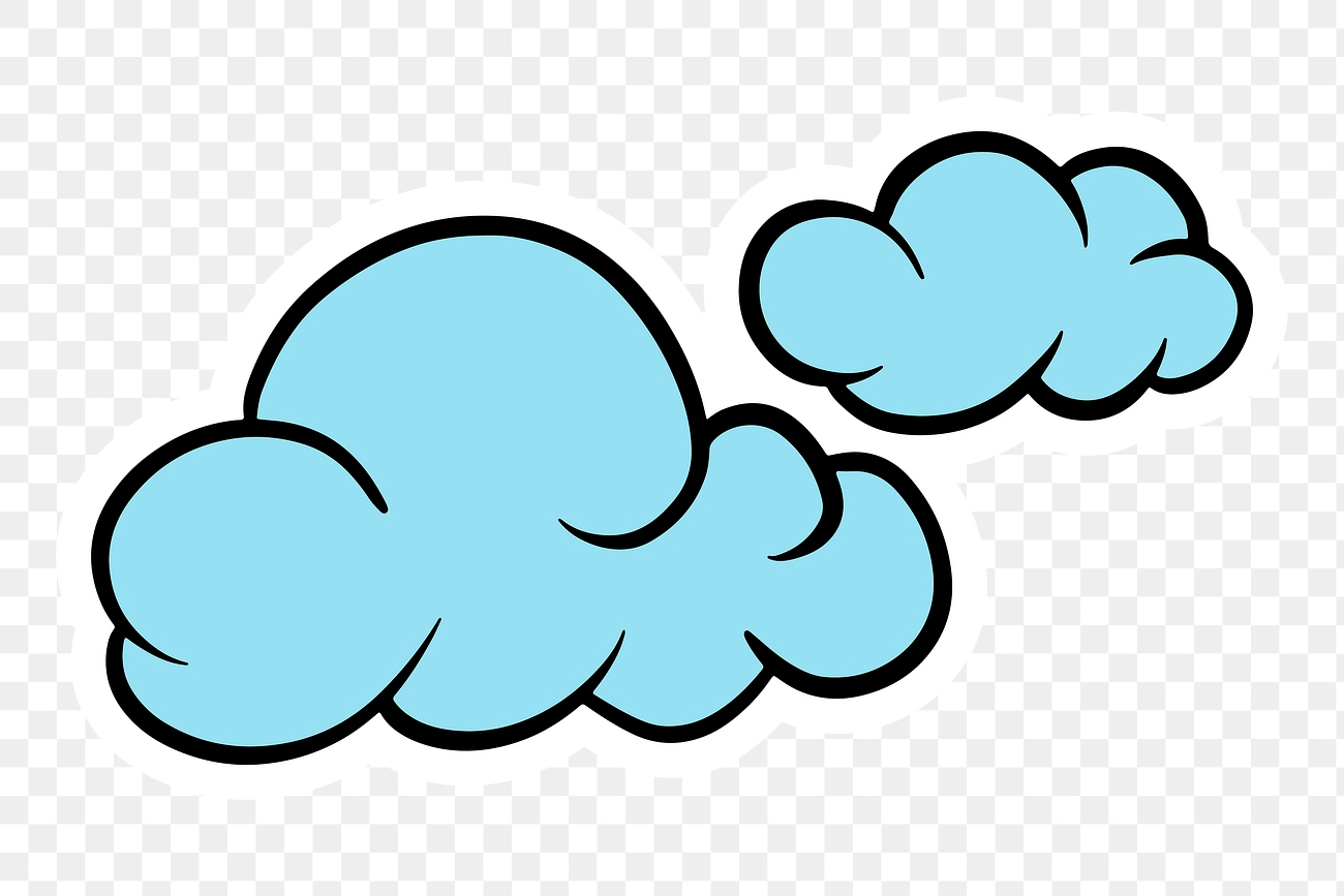 Blue cloud sticker with a white Free PNG Sticker rawpixel