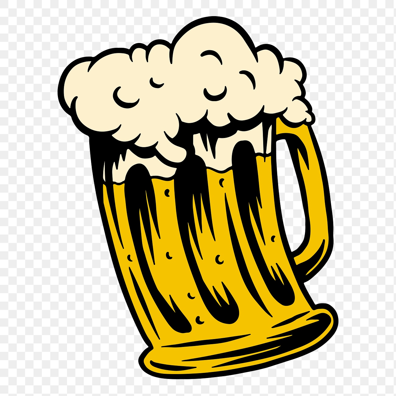 Foamy beer sticker design element | Free stock illustration | High ...