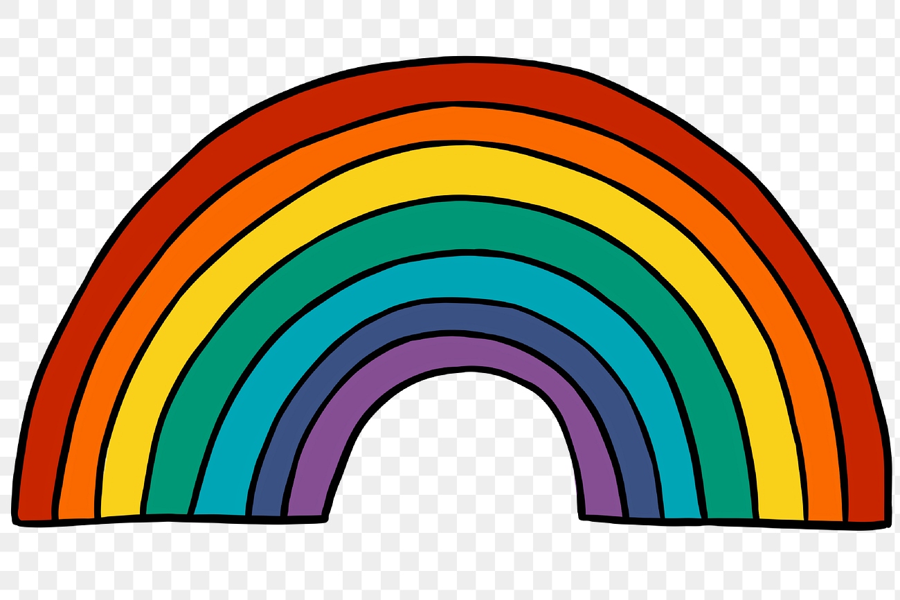 Cute rainbow sticker design element Free transparent png 2377832