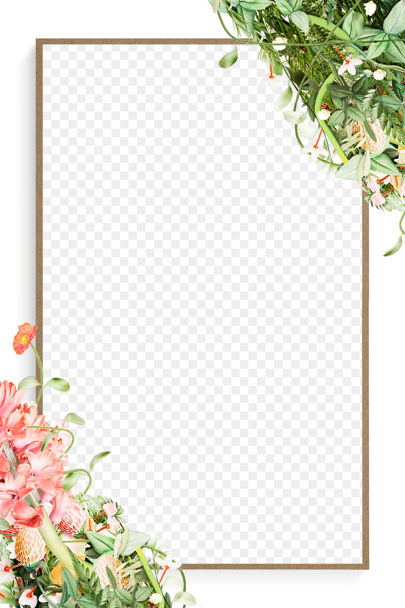 Blooming flowers frame design element | Free PNG - rawpixel