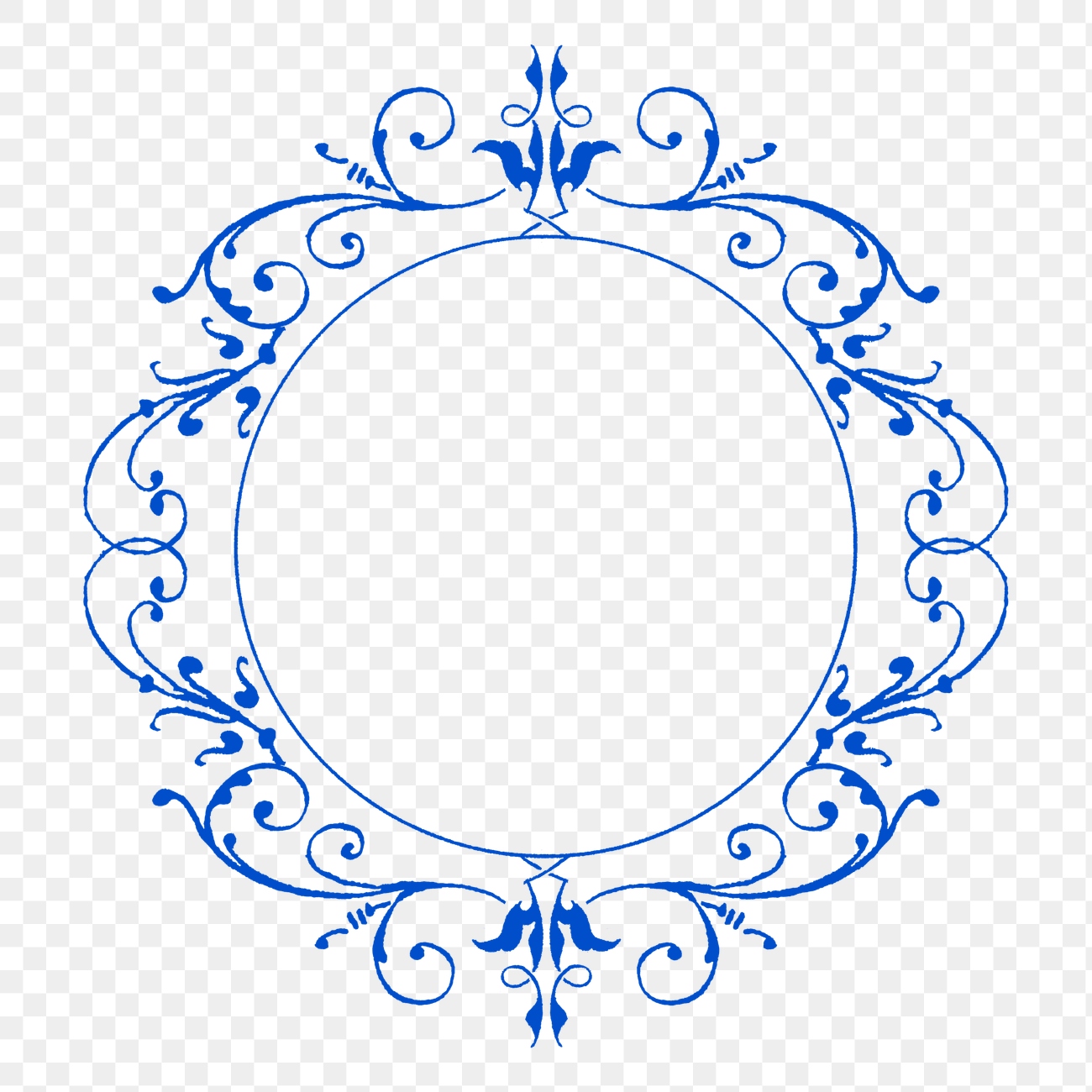 Blue filigree frame border png | Free PNG Sticker - rawpixel