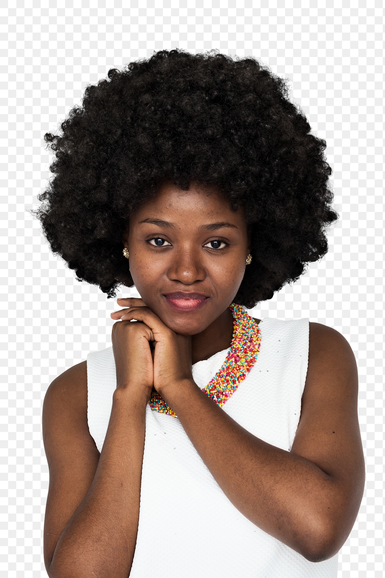 black woman with afro