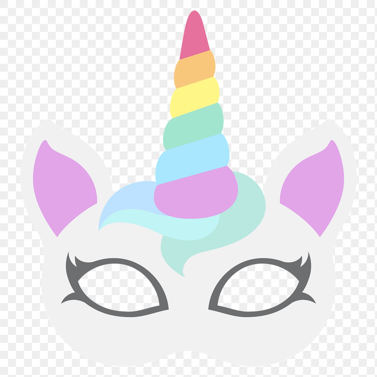 Cute unicorn mask transparent png | Free PNG Sticker - rawpixel