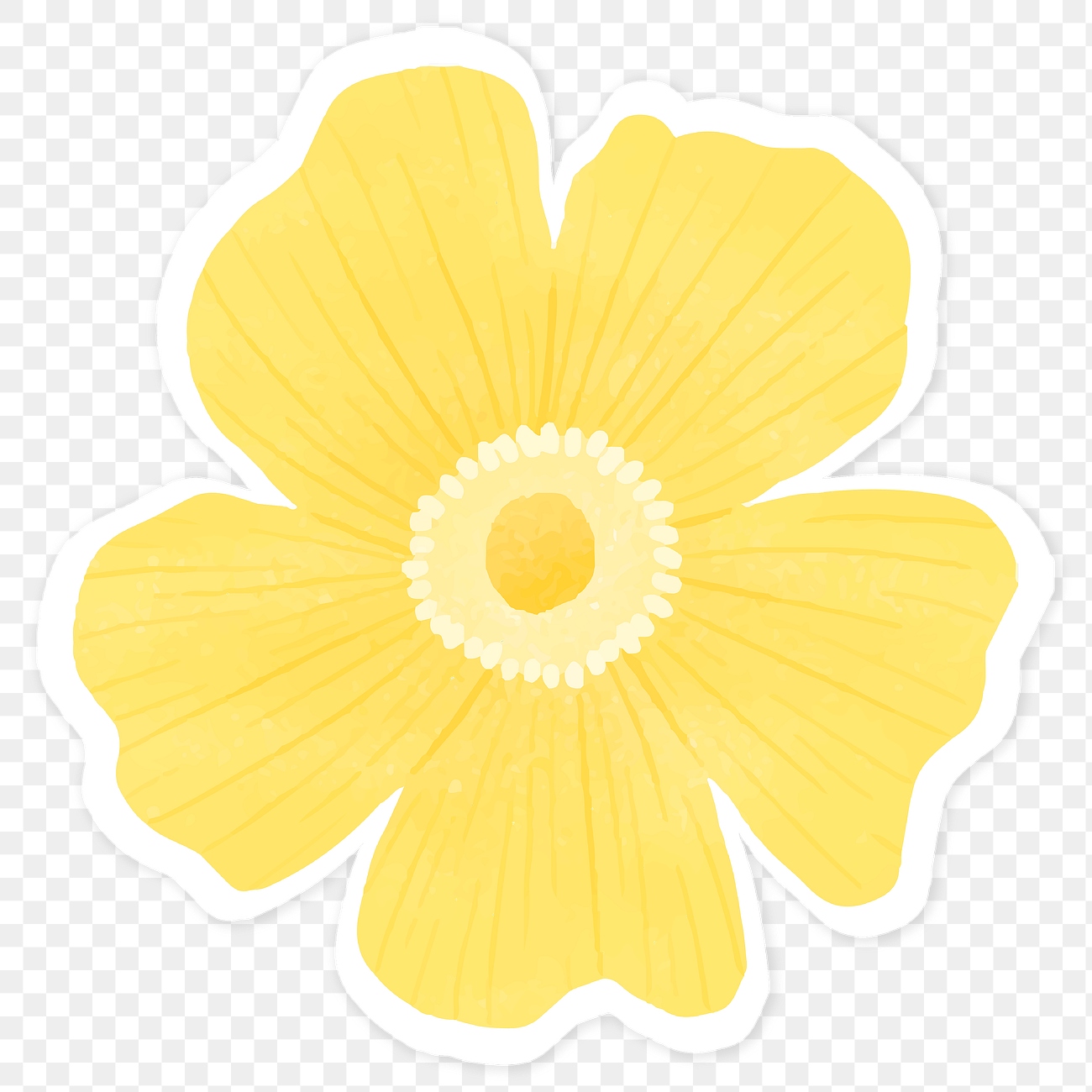 Yellow flower sticker transparent png Free PNG Sticker rawpixel