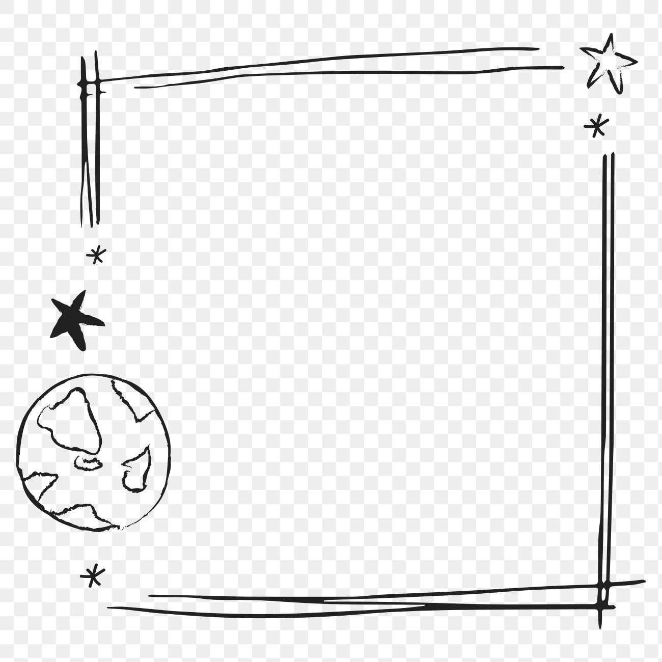 Environment friendly line art frame transparent png | Free transparent ...