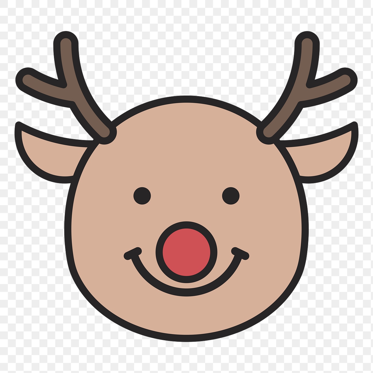 Happy reindeer emoji icon | Free transparent png - 1230293