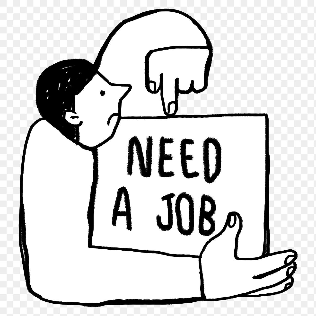 Man needs a job unemployment Free PNG Sticker rawpixel